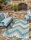 Urban Terrace Collection Area Rug -  Highline Rectangle Aqua  lifestyle 6
