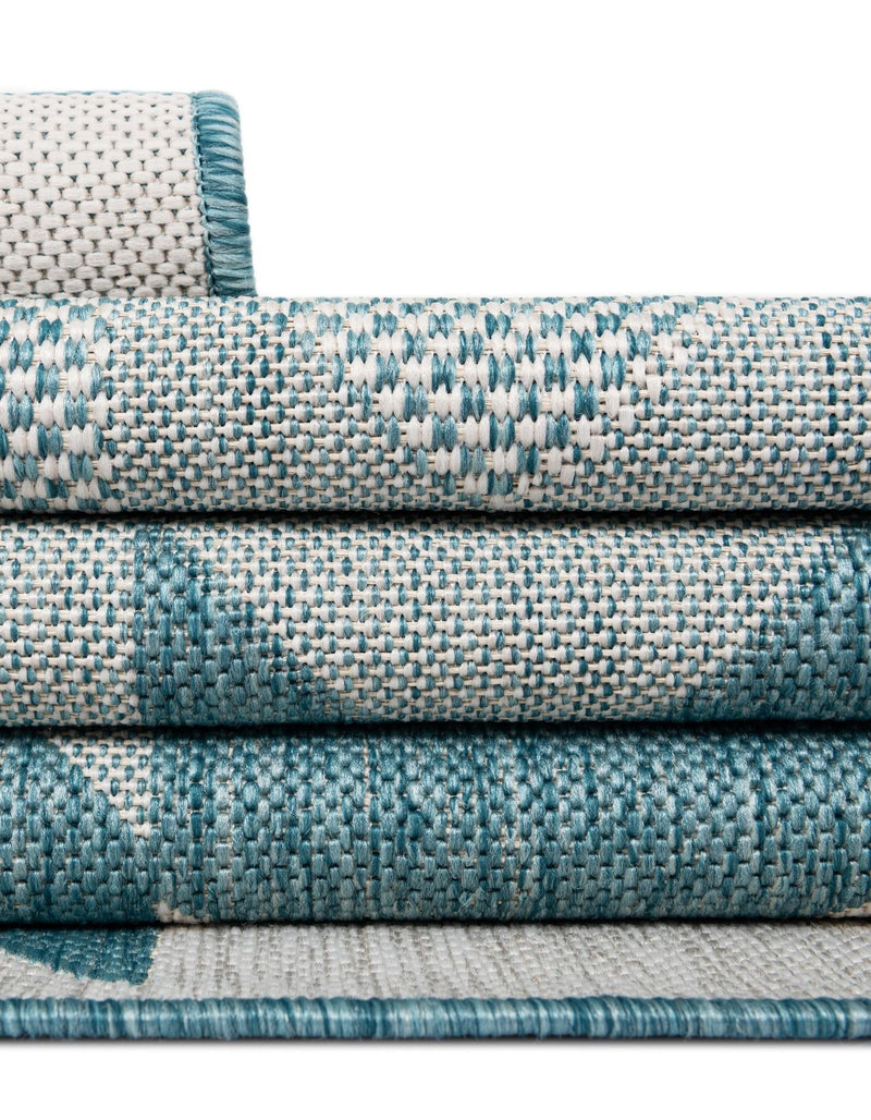 Urban Terrace Collection Area Rug -  Highline Rectangle Aqua Blue  lifestyle 18