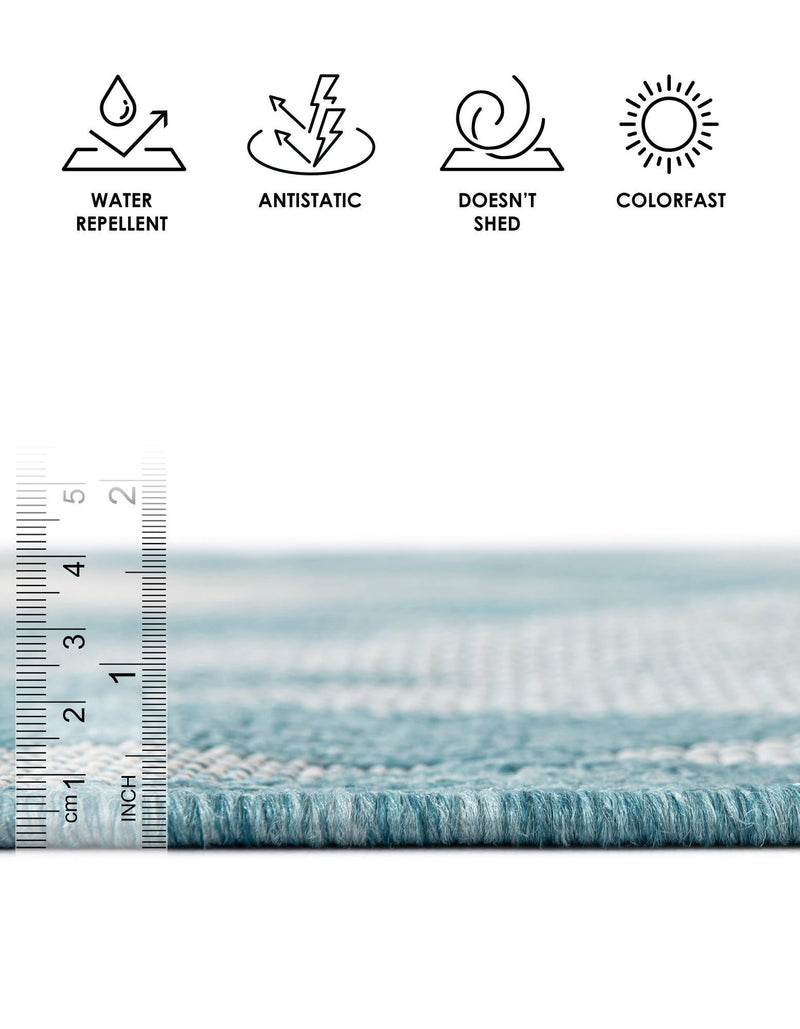 Urban Terrace Collection Area Rug -  Highline Rectangle Aqua Blue  lifestyle 22