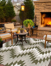 Urban Terrace Collection Area Rug -  Highline Square Green  lifestyle 0