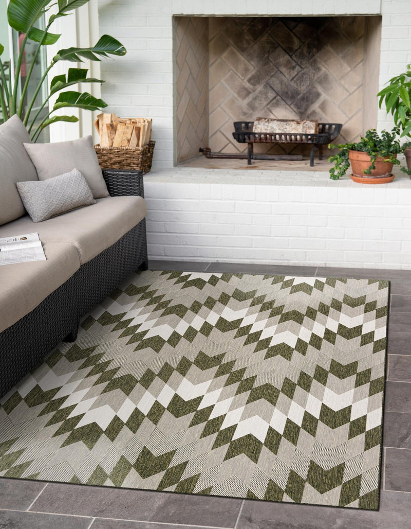 Urban Terrace Collection Area Rug -  Highline Rectangle Green  lifestyle 0