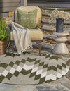 Urban Terrace Collection Area Rug -  Highline Round Green  lifestyle 0