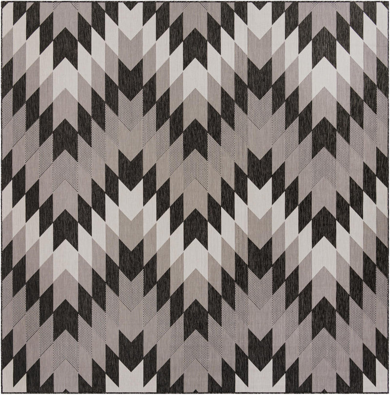 Urban Terrace Collection Area Rug -  Highline Square Black and White  lifestyle 85