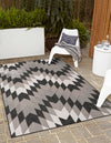 Urban Terrace Collection Area Rug -  Highline Rectangle Black and White  lifestyle 7