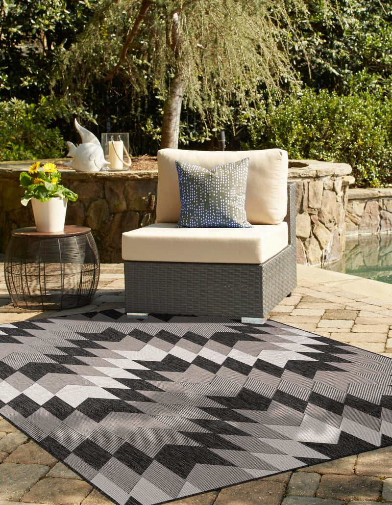 Urban Terrace Collection Area Rug -  Highline Rectangle Black and White  lifestyle 35