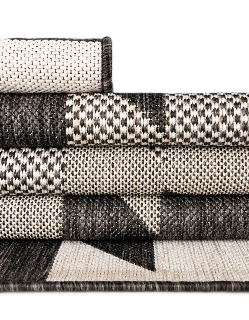 Urban Terrace Collection Area Rug -  Highline Rectangle Black and White  lifestyle 19