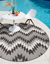 Urban Terrace Collection Area Rug -  Highline Round Black and White  lifestyle 89