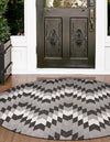 Urban Terrace Collection Area Rug -  Highline Round Black and White  lifestyle 137