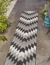 Urban Terrace Collection Area Rug -  Highline Runner Black and White  lifestyle 162