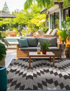 Urban Terrace Collection Area Rug -  Highline Square Black and White  lifestyle 91