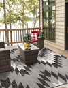 Urban Terrace Collection Area Rug -  Highline Square Black and White  lifestyle 163
