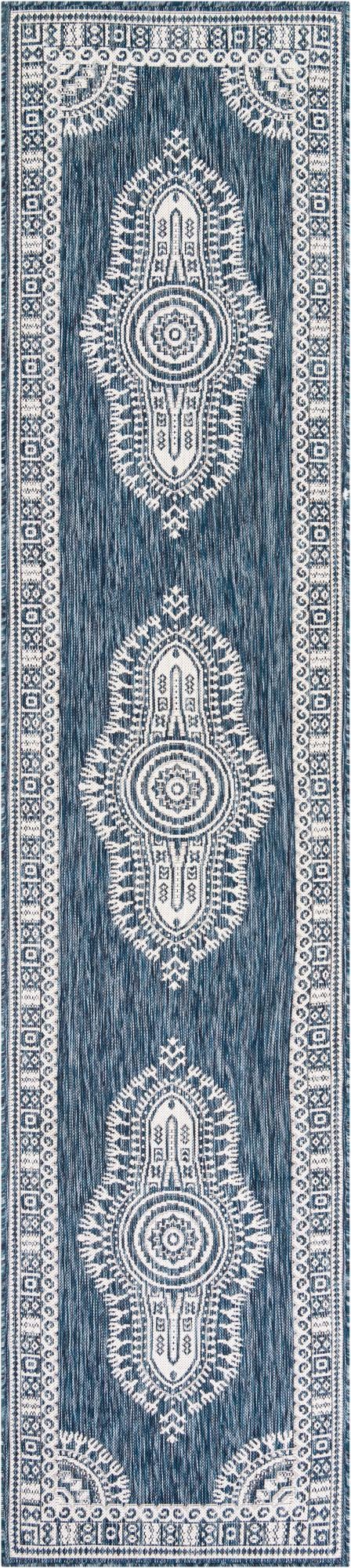 Patio Heritage Collection Area Rug -  Biloxi Runner Blue  lifestyle 55