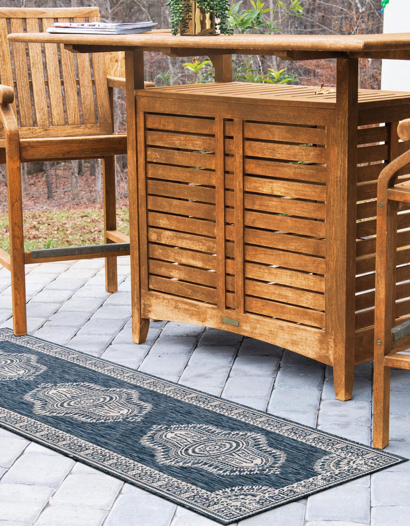 Patio Heritage Collection Area Rug -  Biloxi Runner Blue  lifestyle 74