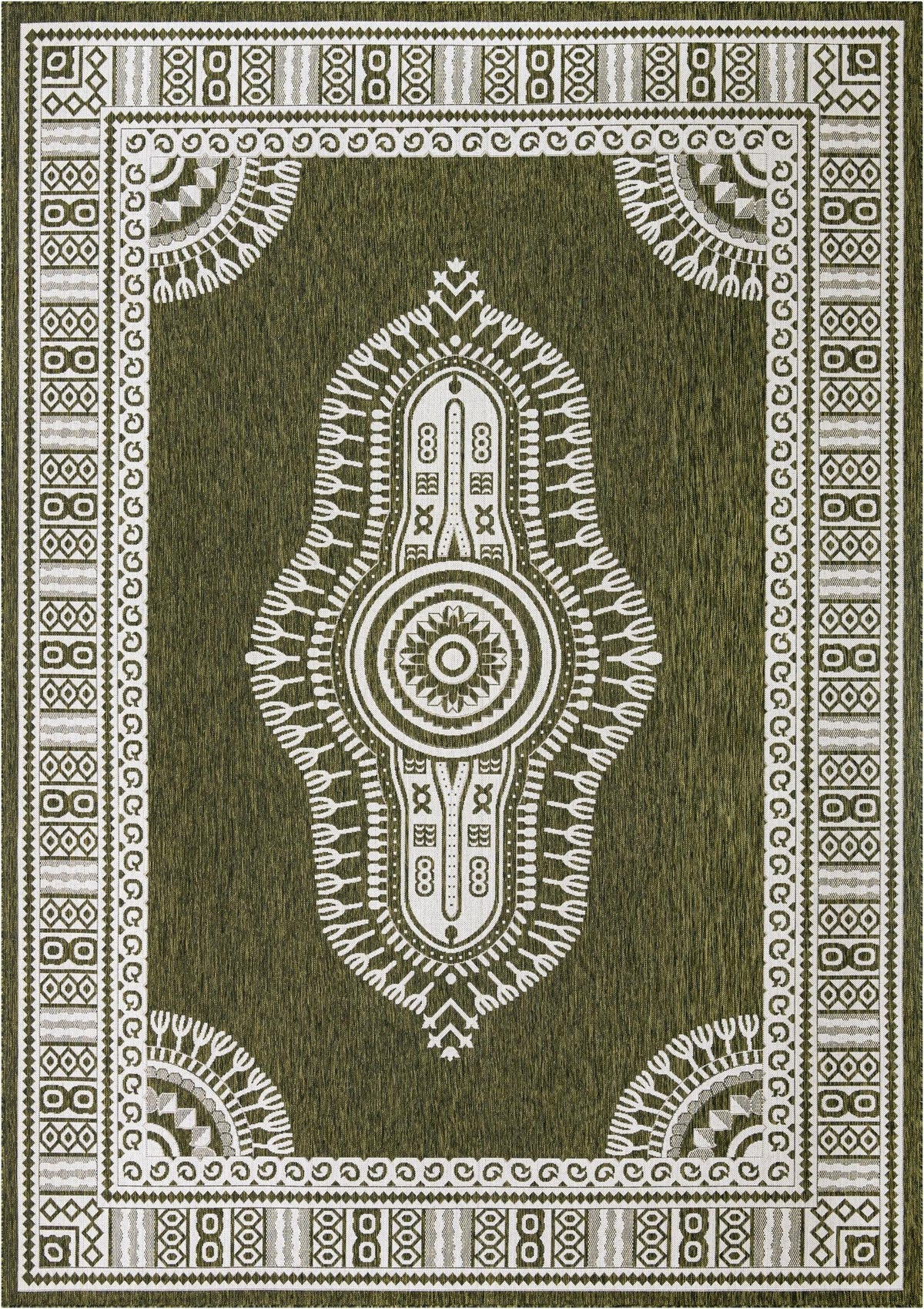 Patio Heritage Collection Area Rug -  Biloxi Rectangle Green  lifestyle 4
