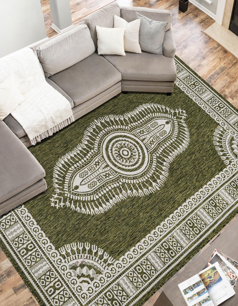 Patio Heritage Collection Area Rug -  Biloxi Rectangle Green  lifestyle 16