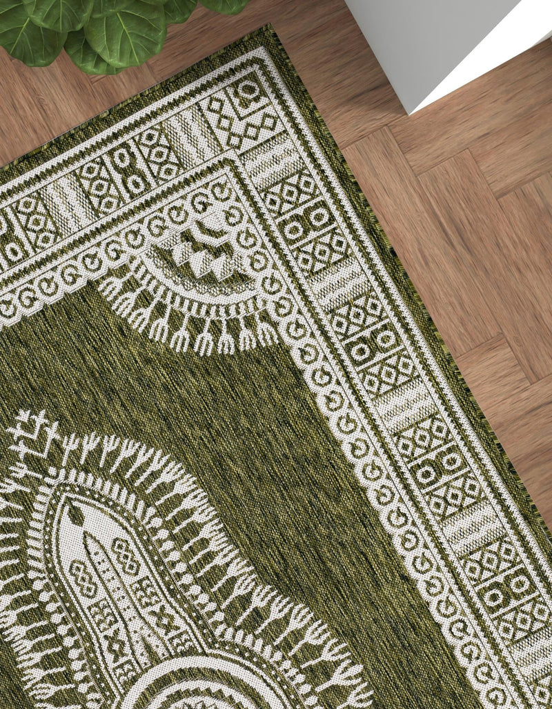 Patio Heritage Collection Area Rug -  Biloxi Rectangle Green  lifestyle 24