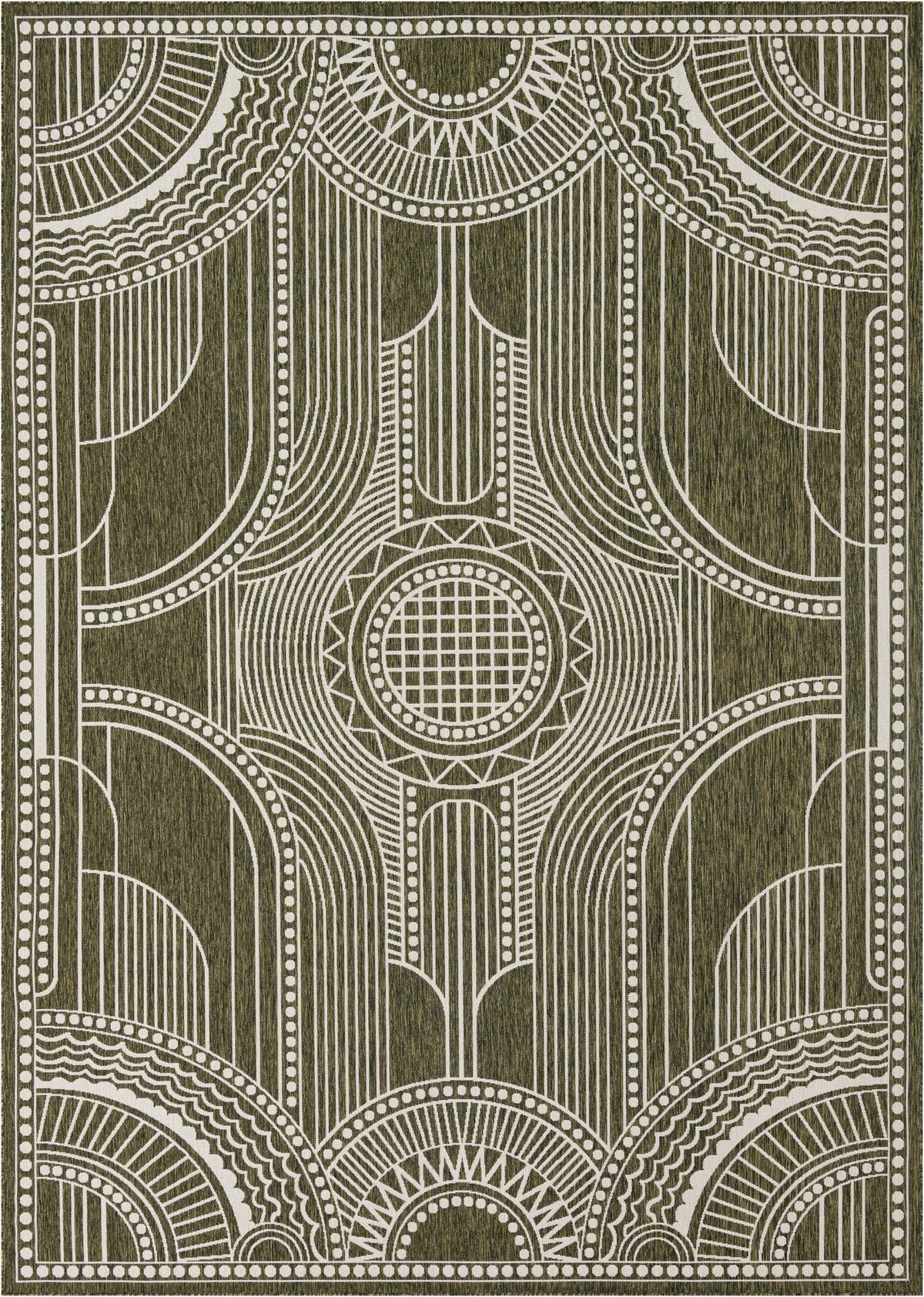 Patio Heritage Collection Area Rug -  Asheville Rectangle Green  lifestyle 4