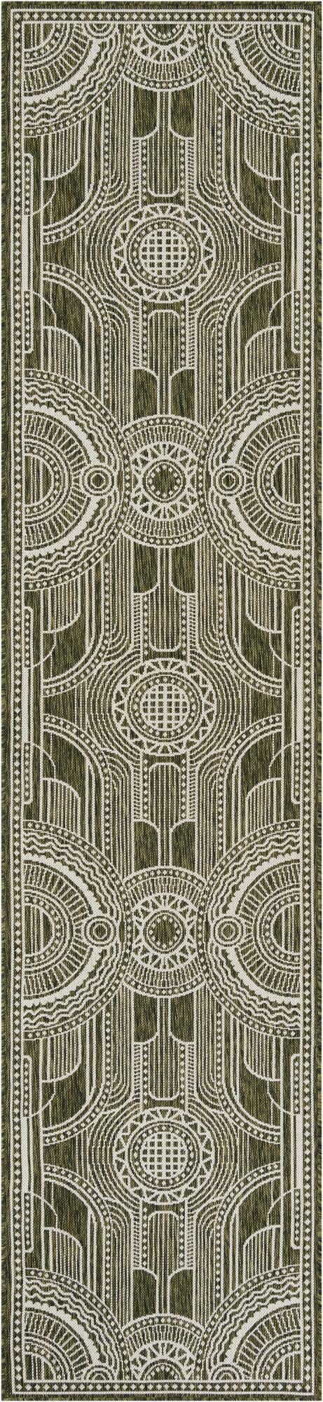Patio Heritage Collection Area Rug -  Asheville Runner Green  lifestyle 48