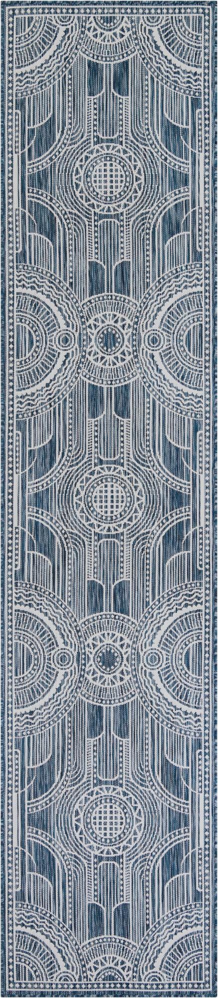 Patio Heritage Collection Area Rug -  Asheville Runner Blue  lifestyle 45