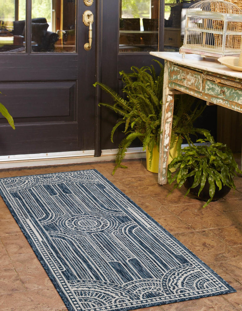 Patio Heritage Collection Area Rug -  Asheville Runner Blue  lifestyle 54