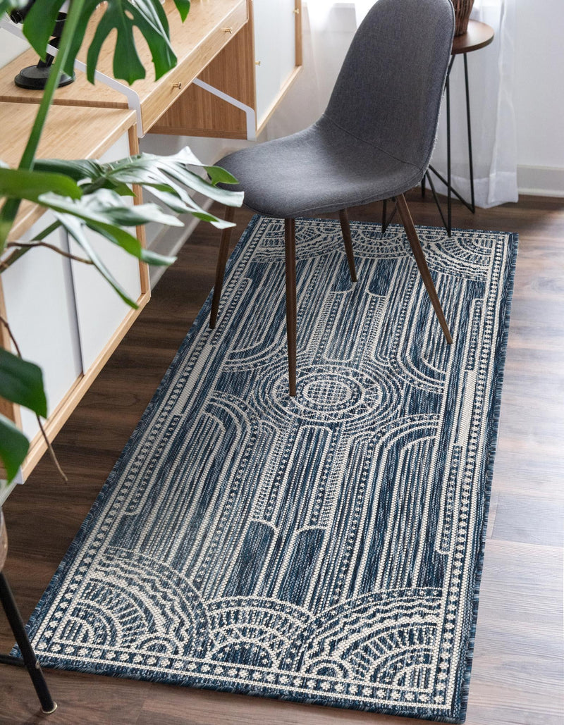 Patio Heritage Collection Area Rug -  Asheville Runner Blue  lifestyle 65