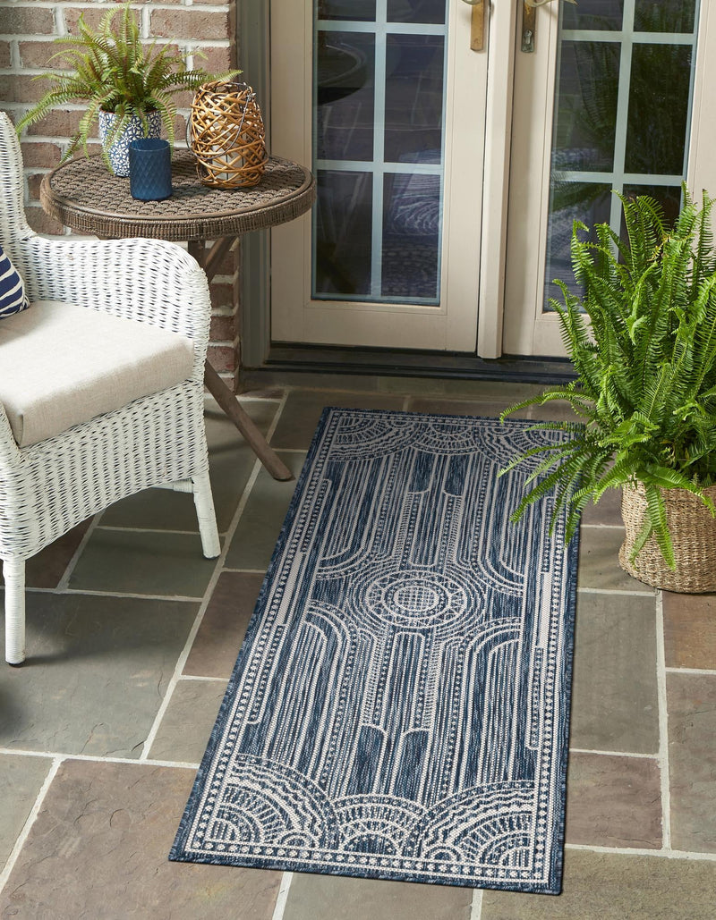 Patio Heritage Collection Area Rug -  Asheville Runner Blue  lifestyle 76