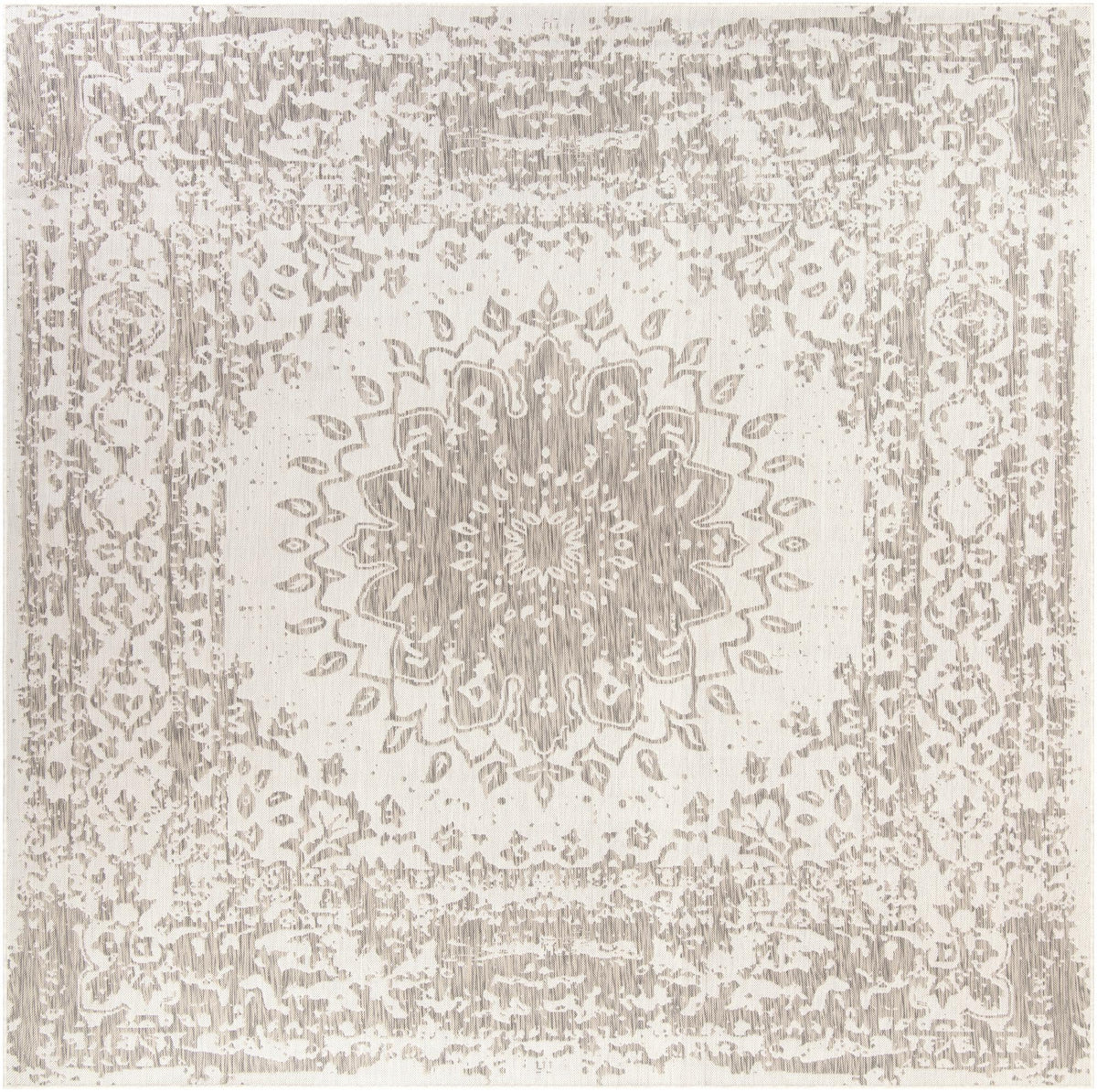Patio Heritage Collection Area Rug -  Lafayette (Gray) Square Gray  lifestyle 39