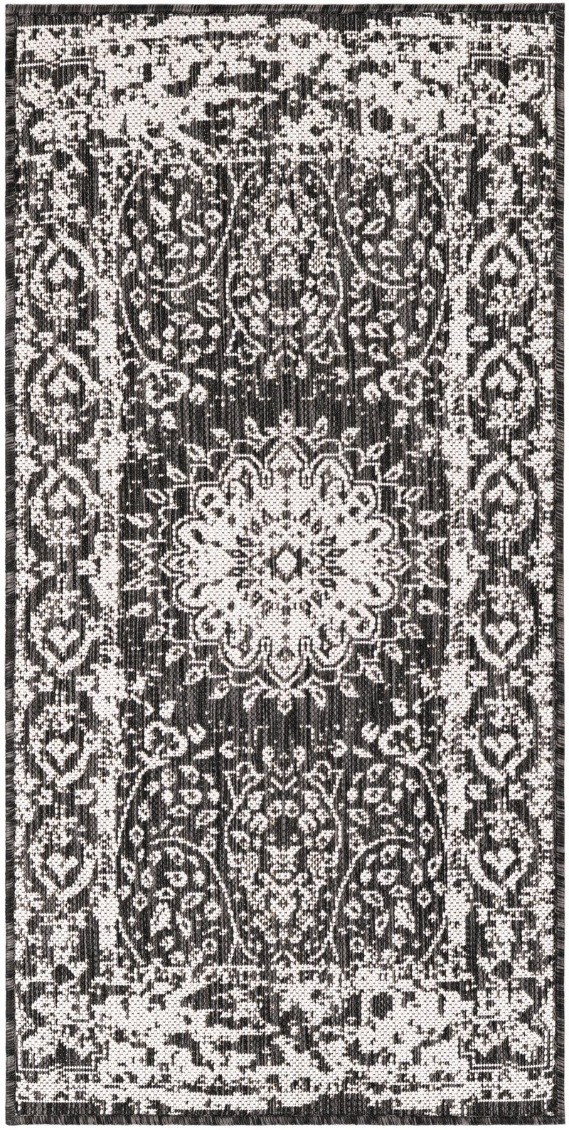 Patio Heritage Collection Area Rug -  Lafayette (Black and White) Runner Black and White  lifestyle 34