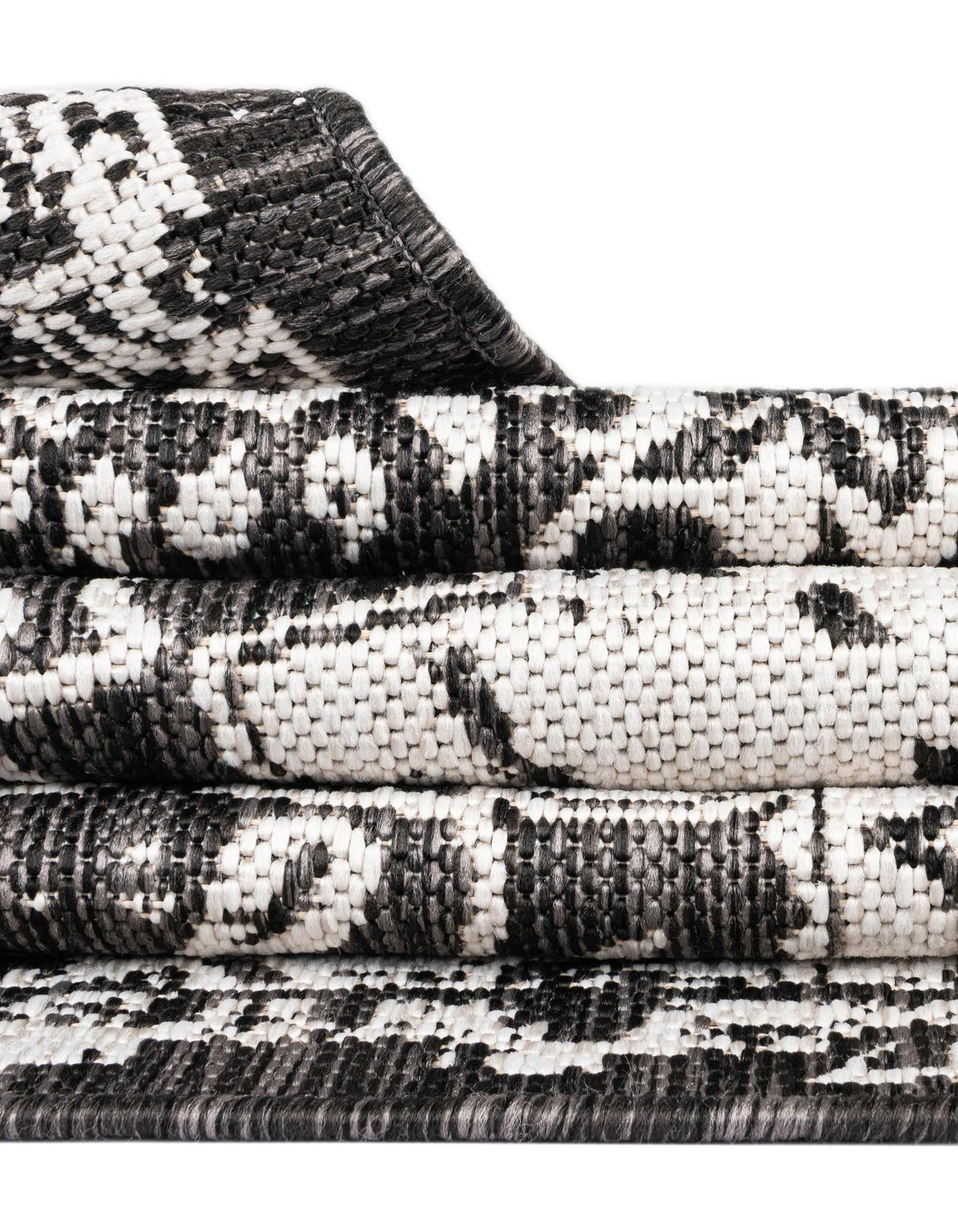Patio Heritage Collection Area Rug -  Lafayette (Black and White) Rectangle Black and White  lifestyle 24