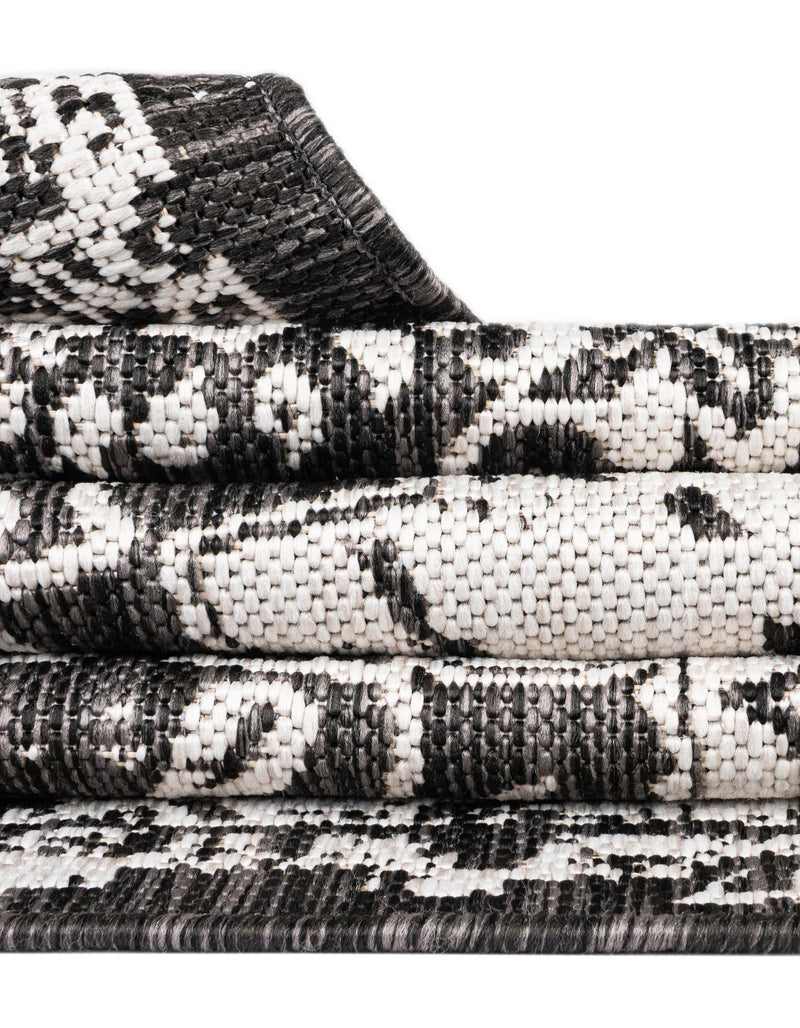 Patio Heritage Collection Area Rug -  Lafayette (Black and White) Rectangle Black and White  lifestyle 24