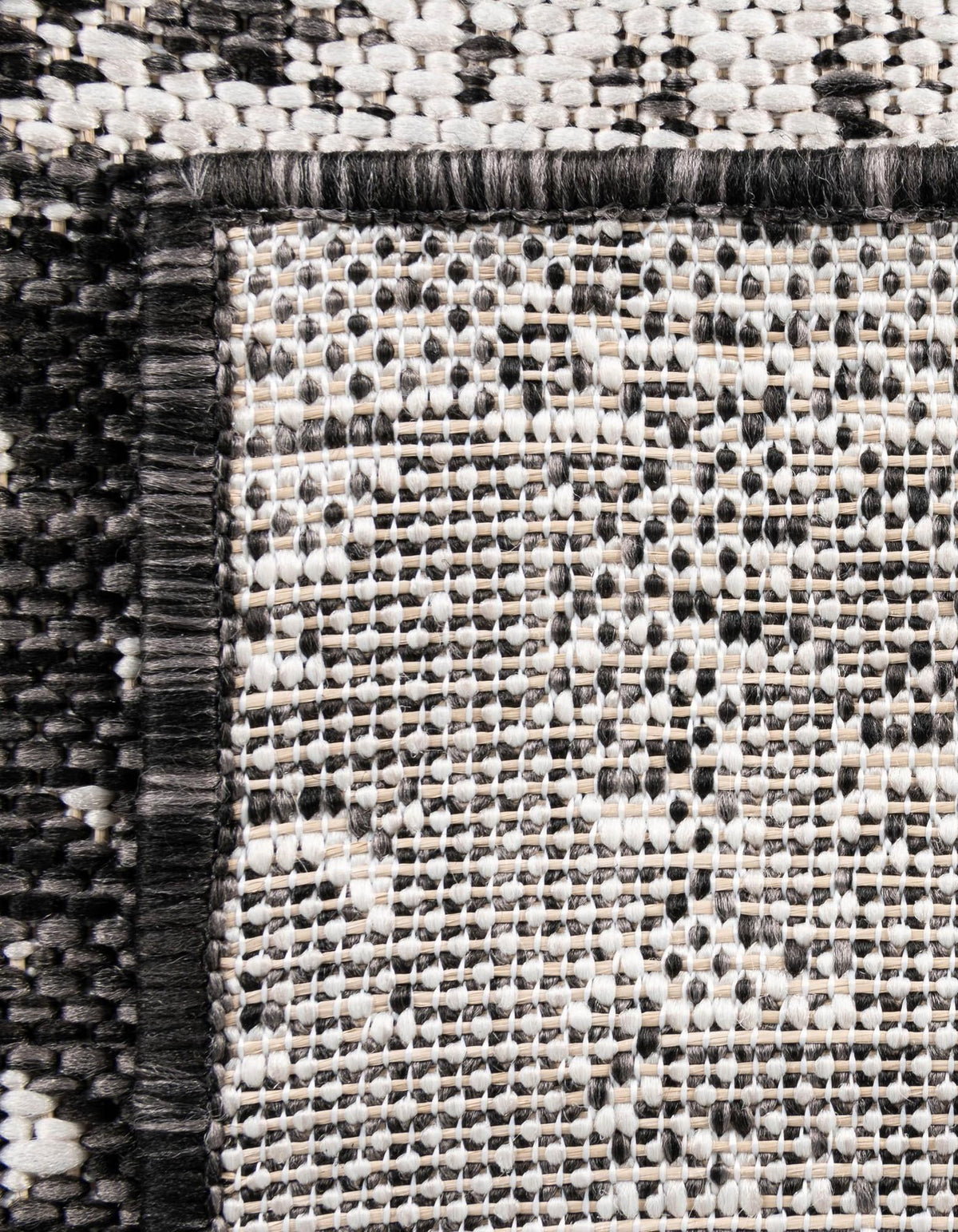 Patio Heritage Collection Area Rug -  Lafayette (Black and White) Rectangle Black and White  lifestyle 26