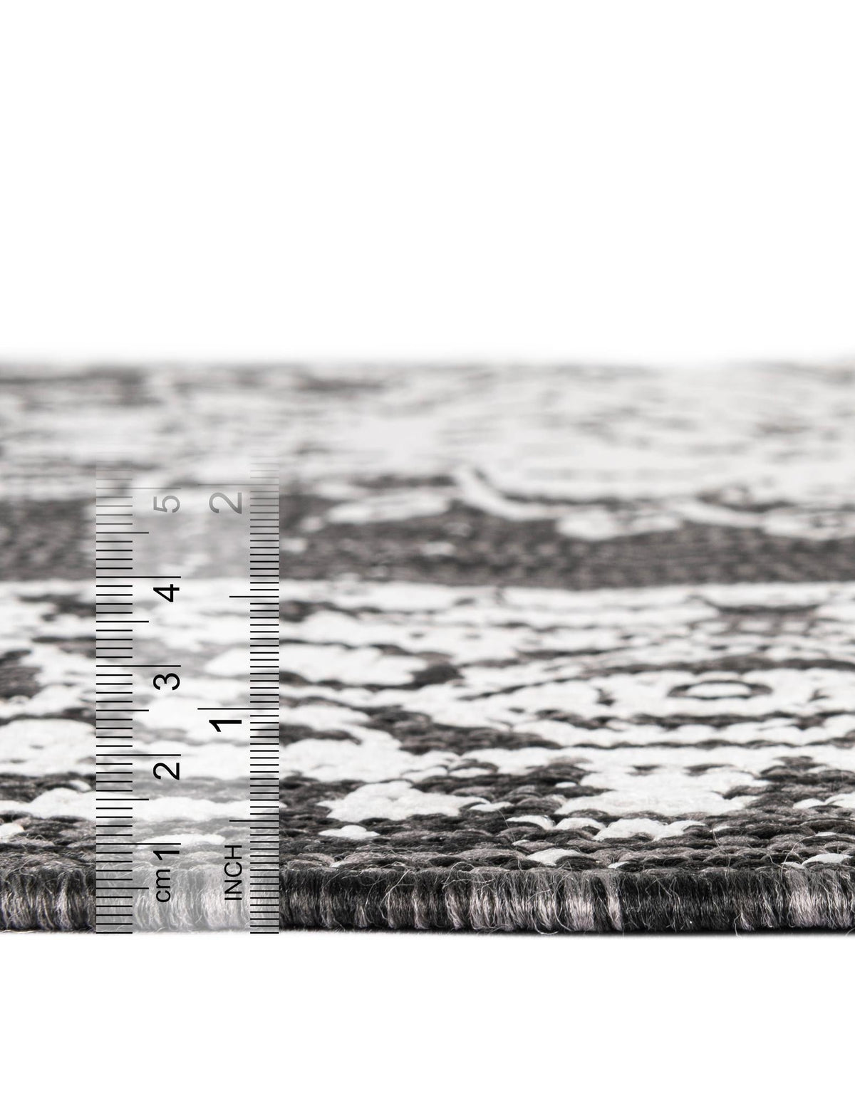 Patio Heritage Collection Area Rug -  Lafayette (Black and White) Round Black and White  lifestyle 42