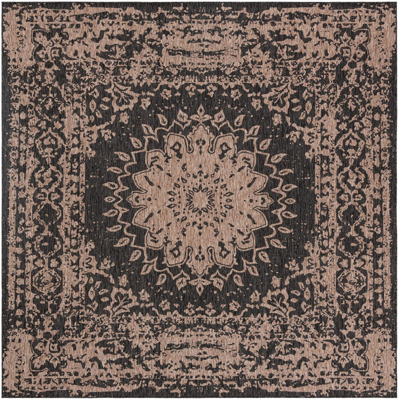 Patio Heritage Collection Area Rug -  Lafayette (Black) Square Black  lifestyle 11