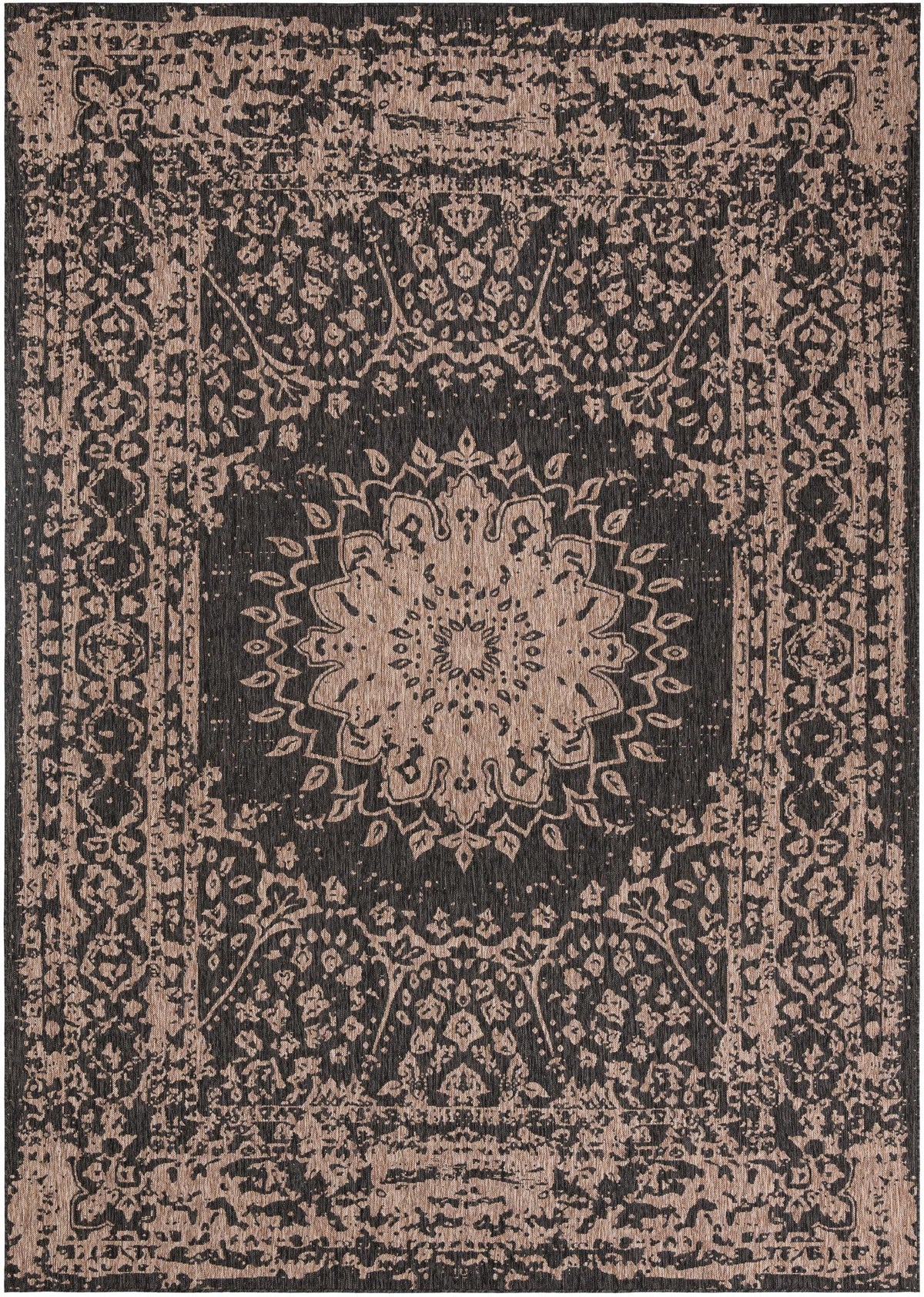 Patio Heritage Collection Area Rug -  Lafayette (Black) Rectangle Black Main