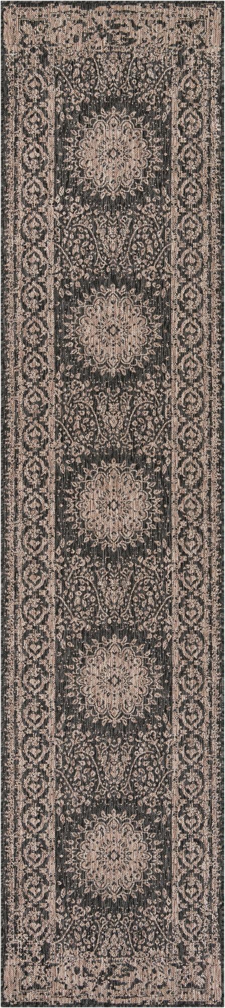 Patio Heritage Collection Area Rug -  Lafayette (Black) Runner Black  lifestyle 49
