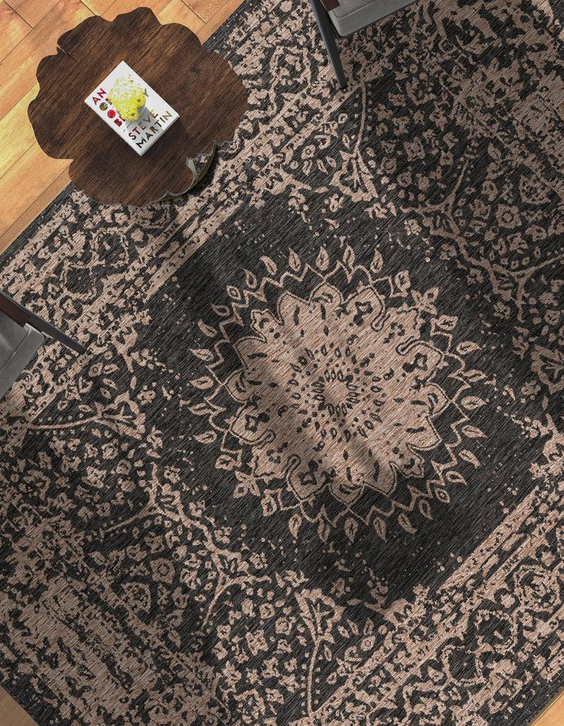 Patio Heritage Collection Area Rug -  Lafayette (Black) Rectangle Black  lifestyle 4