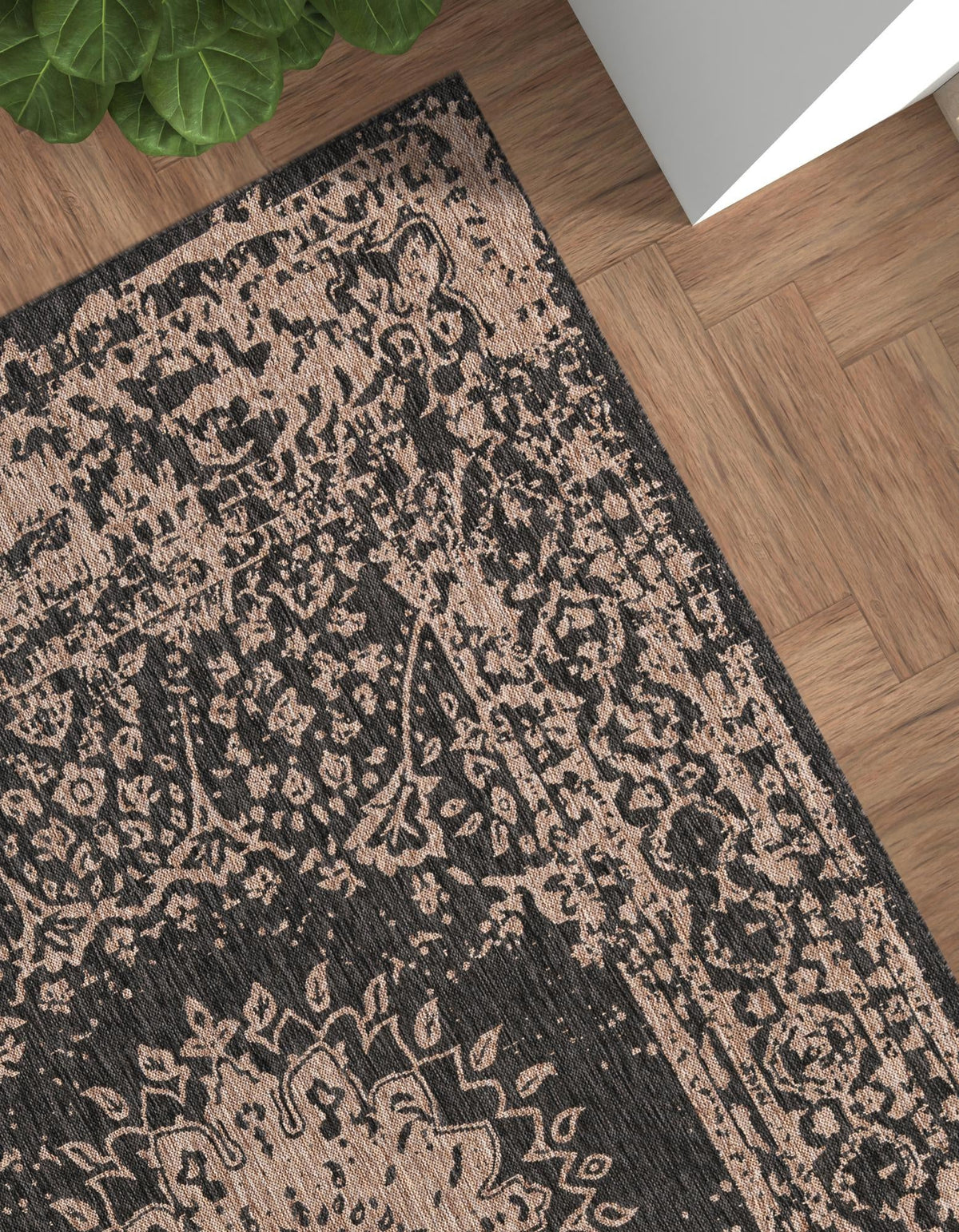 Patio Heritage Collection Area Rug -  Lafayette (Black) Rectangle Black  lifestyle 10