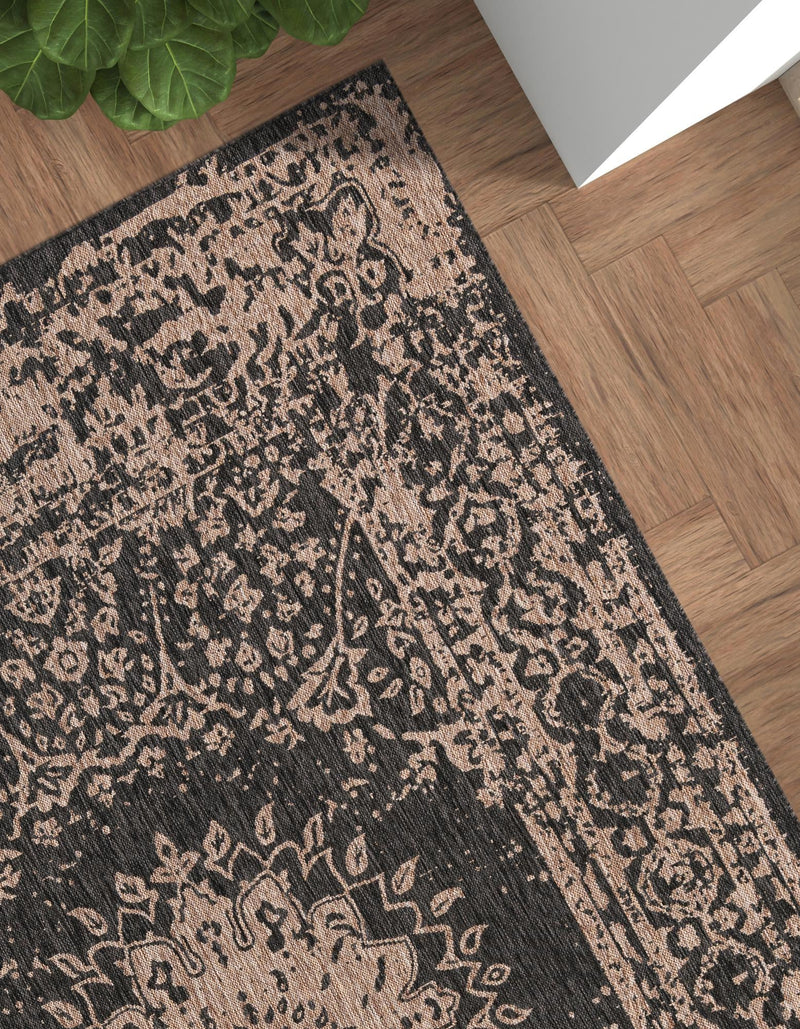 Patio Heritage Collection Area Rug -  Lafayette (Black) Rectangle Black  lifestyle 10
