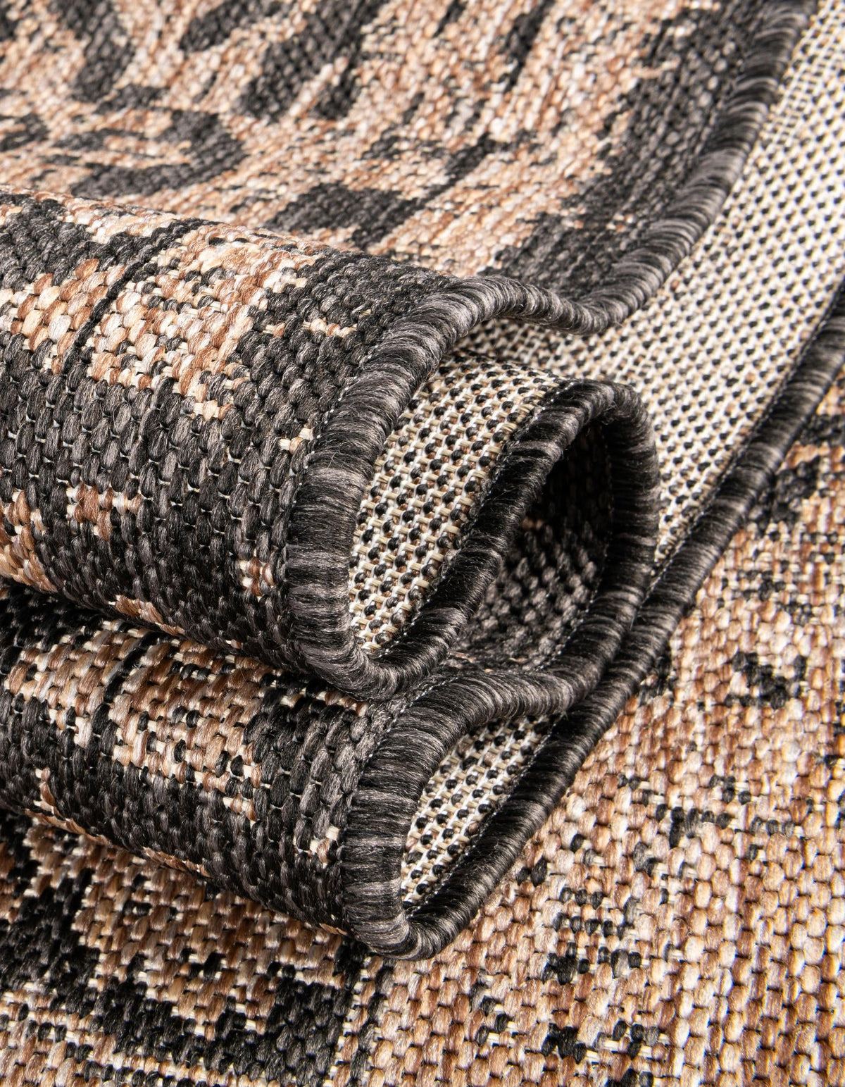 Patio Heritage Collection Area Rug -  Lafayette (Black) Square Black  lifestyle 40