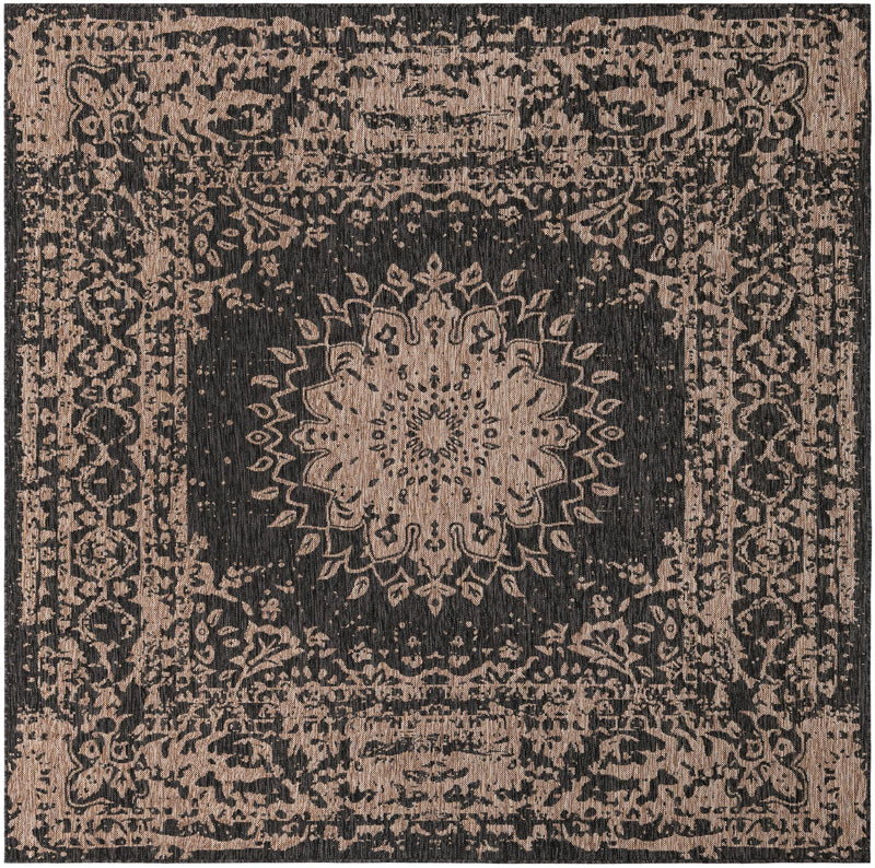 Patio Heritage Collection Area Rug -  Lafayette (Black) Square Black  lifestyle 46