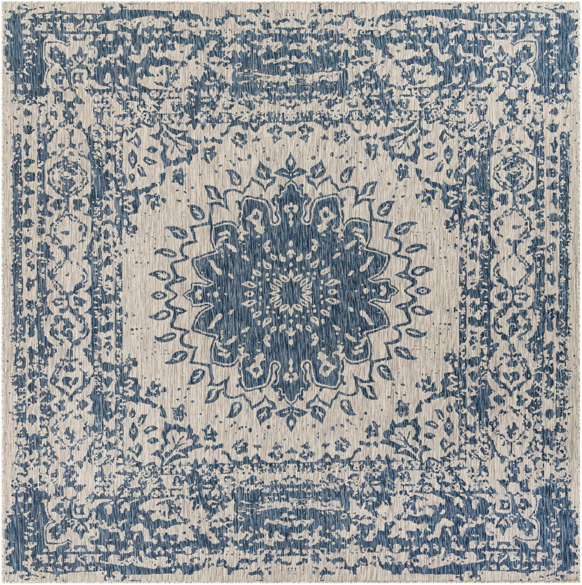 Patio Heritage Collection Area Rug -  Lafayette (Blue) Square Blue  lifestyle 39