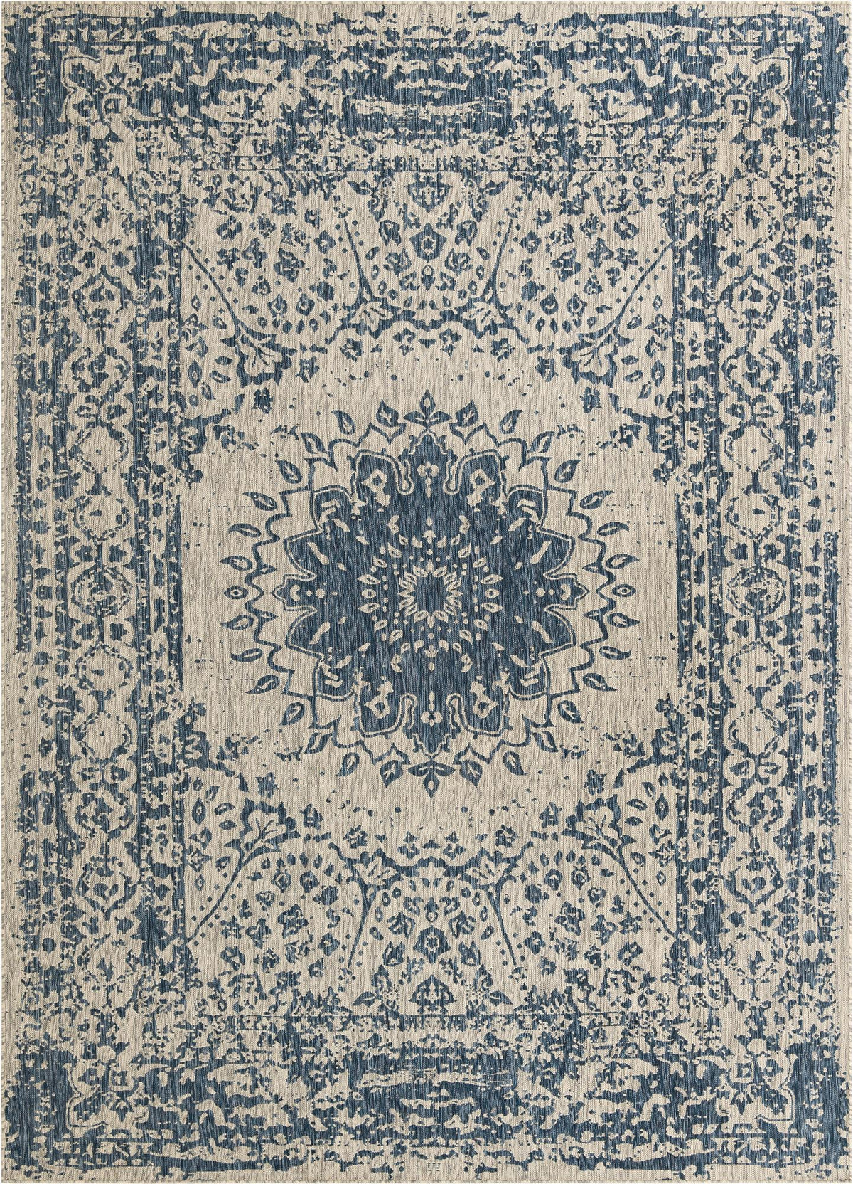 Patio Heritage Collection Area Rug -  Lafayette (Blue) Rectangle Blue Main