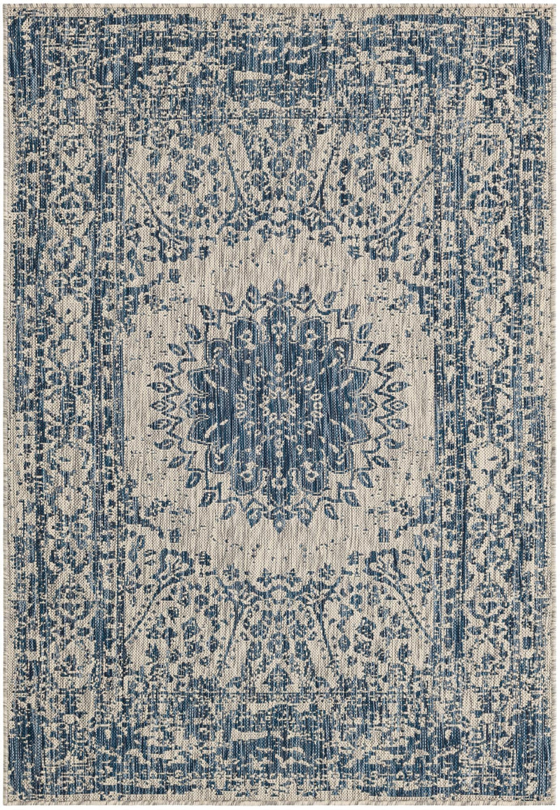 Patio Heritage Collection Area Rug -  Lafayette (Blue) Rectangle Blue  lifestyle 2