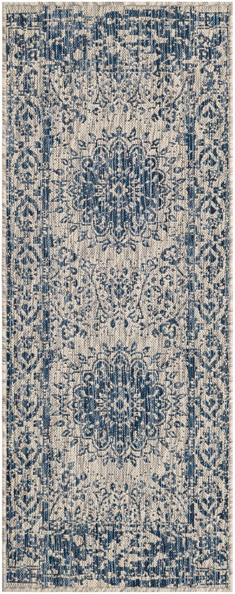 Patio Heritage Collection Area Rug -  Lafayette (Blue) Runner Blue  lifestyle 13