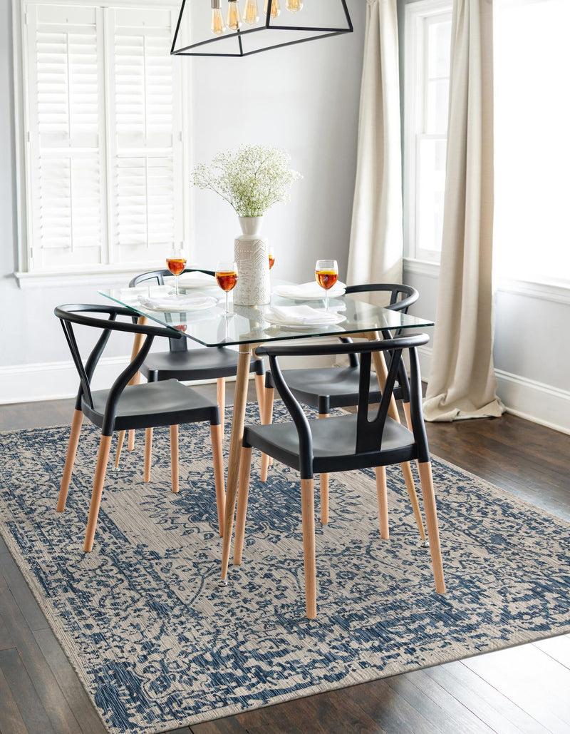 Patio Heritage Collection Area Rug -  Lafayette (Blue) Rectangle Blue  lifestyle 8