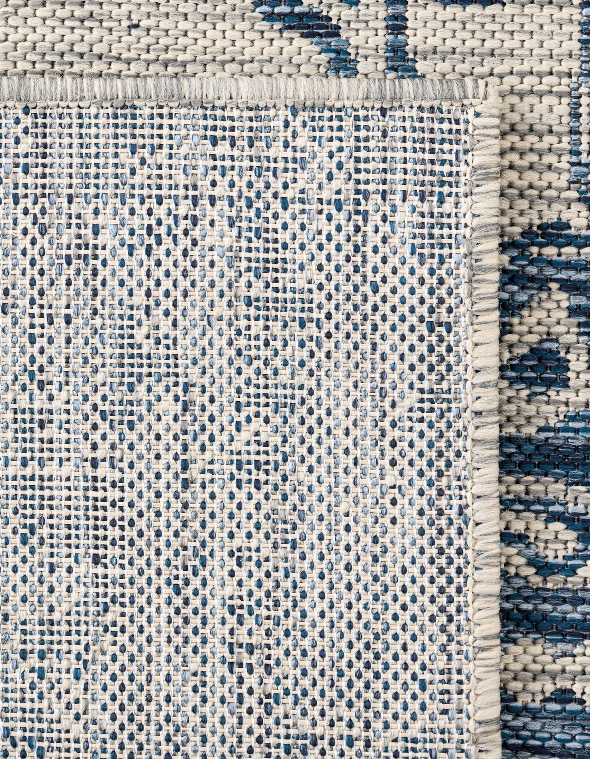 Patio Heritage Collection Area Rug -  Lafayette (Blue) Round Blue  lifestyle 98