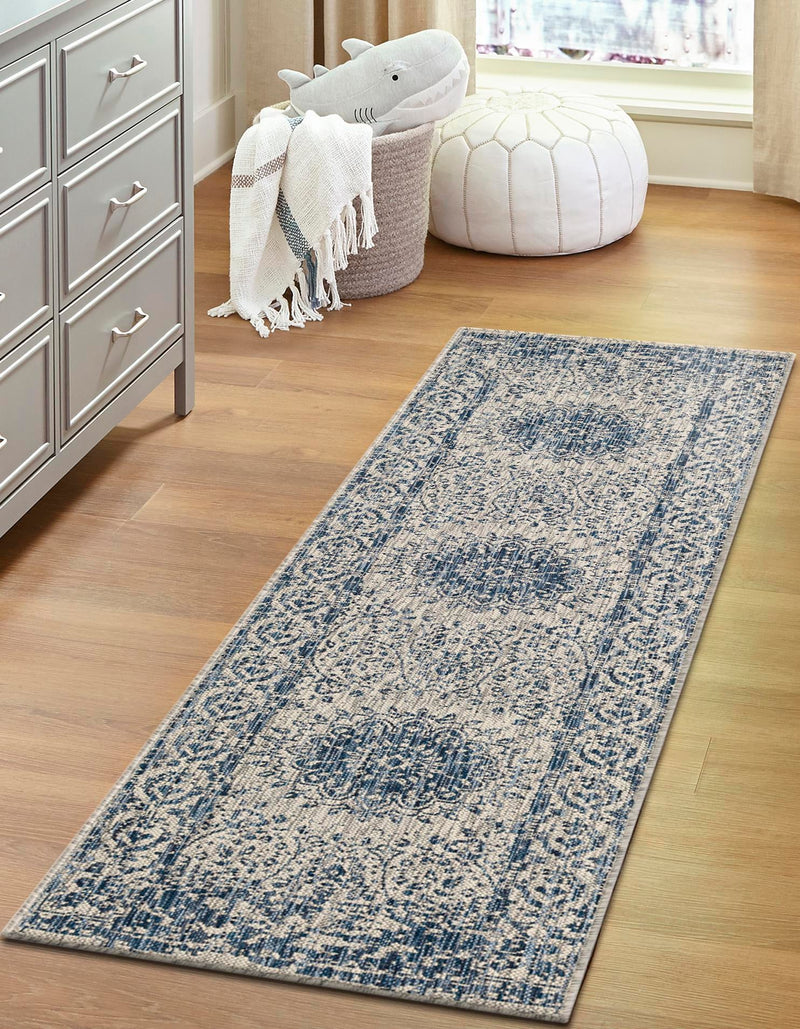 Patio Heritage Collection Area Rug -  Lafayette (Blue) Runner Blue  lifestyle 17