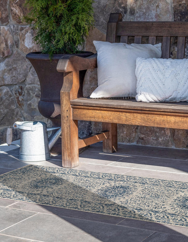 Patio Heritage Collection Area Rug -  Lafayette (Blue) Runner Blue  lifestyle 20
