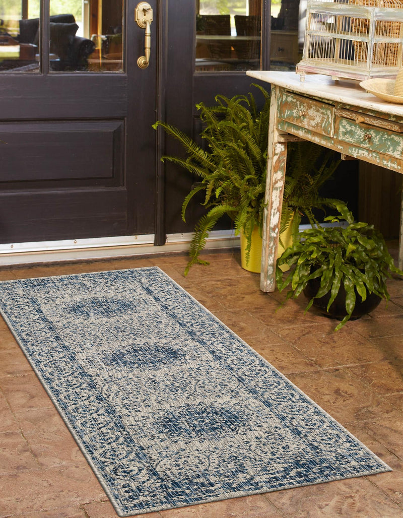Patio Heritage Collection Area Rug -  Lafayette (Blue) Runner Blue  lifestyle 26