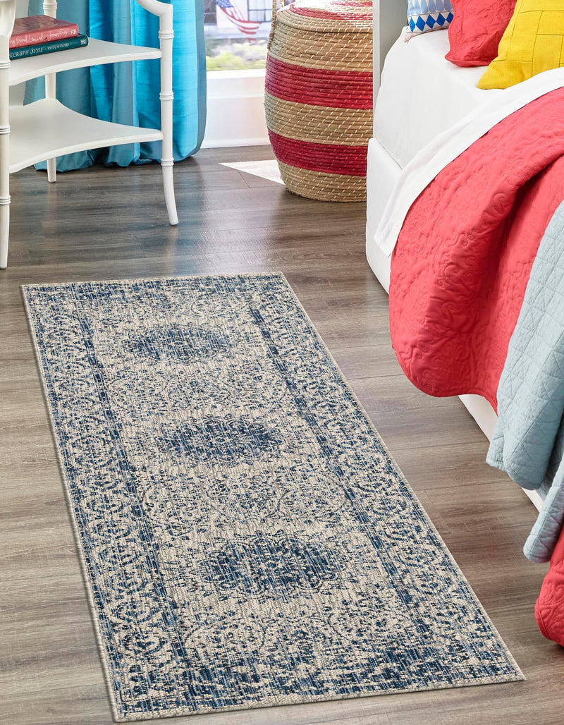 Patio Heritage Collection Area Rug -  Lafayette (Blue) Runner Blue  lifestyle 29